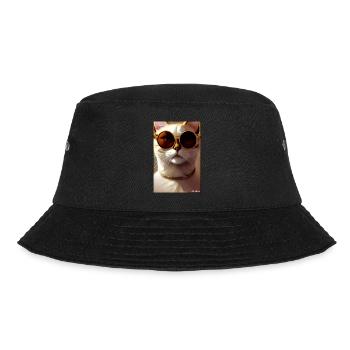Cat Cat Sunglasses Wildlife Animals Pet - Bucket Hat - black - Front - Lela (165cm)