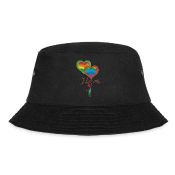 Herz - Bucket Hat - Schwarz - Vorne - Lela (165cm)