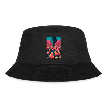 Tulip Lily Family Flower Spring Meadow Green - Bucket Hat - black - Front - Lela (165cm)