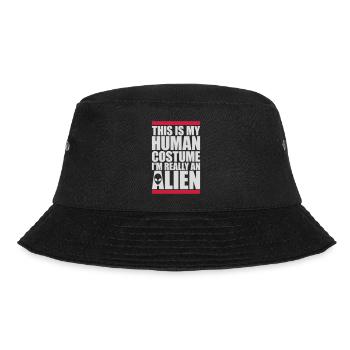 human costume alien Zitat - Bucket Hat - Schwarz - Vorne - Lela (165cm)