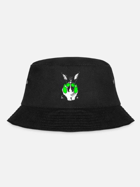 Hase Tierliebhaber Kopfhörer Sonnenbrille Haustier - Bucket Hat - Schwarz