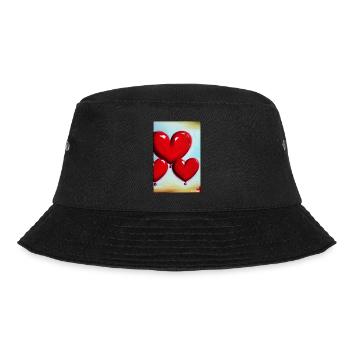 Liebe Herz Valentinstag Liebespaar Romantisch - Bucket Hat - Schwarz - Vorne - Lela (165cm)