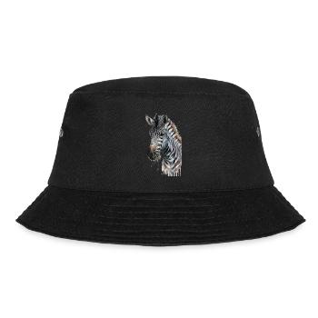 Zebra Aquarell Cool Tier - Bucket Hat - Schwarz - Vorne - Lela (165cm)