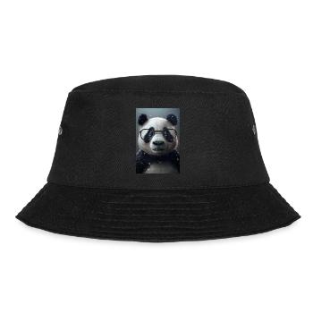 Panda Brille Lustig Bücherwurm Leseratte Schlau - Bucket Hat - Schwarz - Vorne - Lela (165cm)