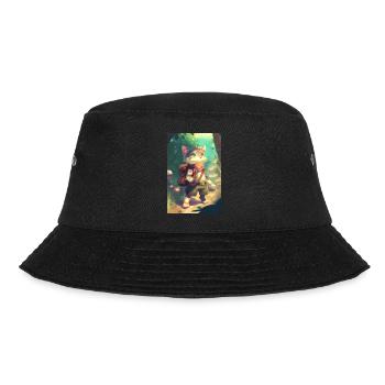 Cat Hiking Adventurer - Bucket Hat - black - Front - Lela (165cm)