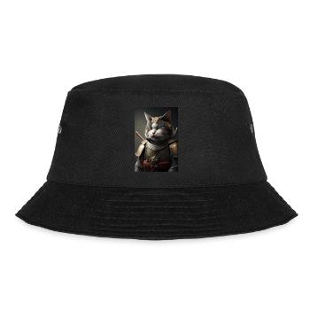 Samurai Cat Cat Cool Japan Warrior - Bucket Hat - black - Front - Lela (165cm)