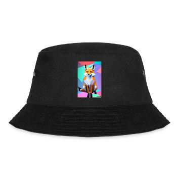 Fuchs Polygon Waldbewohner Waldtier Wildnis Tier - Bucket Hat - Schwarz - Vorne - Lela (165cm)
