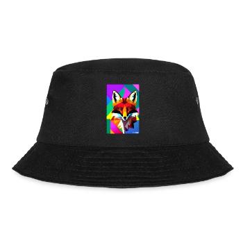 Fuchs Polygon Waldbewohner Waldtier Wildnis Tier - Bucket Hat - Schwarz - Vorne - Lela (165cm)