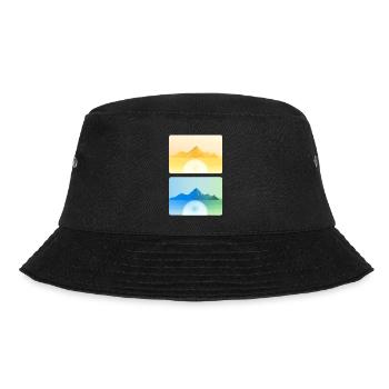 Gebirgslandschaft Geometrische Kunst - Bucket Hat - Schwarz - Vorne - Lela (165cm)