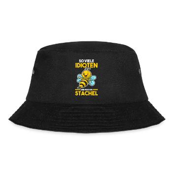 Bienenzüchter Imker Biene Bienen - Bucket Hat - Schwarz - Vorne - Lela (165cm)