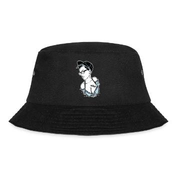 Nerle // Woman // Illustration - Bucket Hat - Schwarz - Vorne - Lela (165cm)