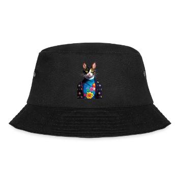 Wunderbare heimische kurzhaarige Katze wartet einsam - Bucket Hat - Schwarz - Vorne - Lela (165cm)