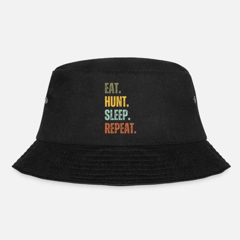 EAT HUNT SLEEP REPEAT - Bucket Hat - black