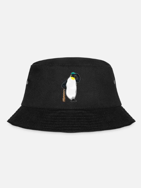 Pinguin Baseball Baseballschläger - Bucket Hat - Schwarz