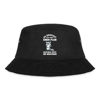 Tiermotiv Waschbär - Bucket Hat - Schwarz - Vorne - Lela (165cm)