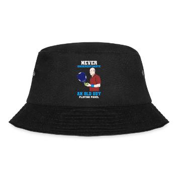 Padel Paddel Schläger Tennis Sport I Geschenk - Bucket Hat - Schwarz - Vorne - Lela (165cm)