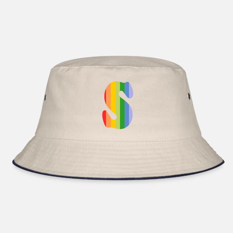 Letter S Rainbow Bucket Hat
