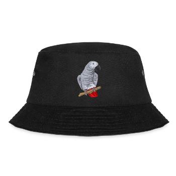 Graupapagei African Grey Parrot Papagei - Bucket Hat - black - Front - Lela (165cm)
