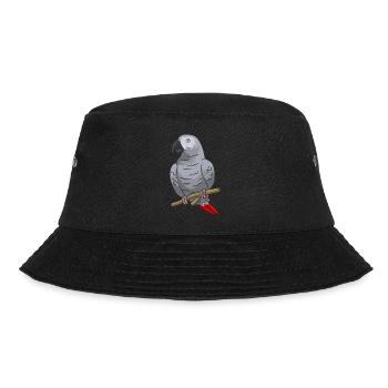 Graupapagei African Grey Parrot Papagei - Bucket Hat - black - Front - Lela (165cm)