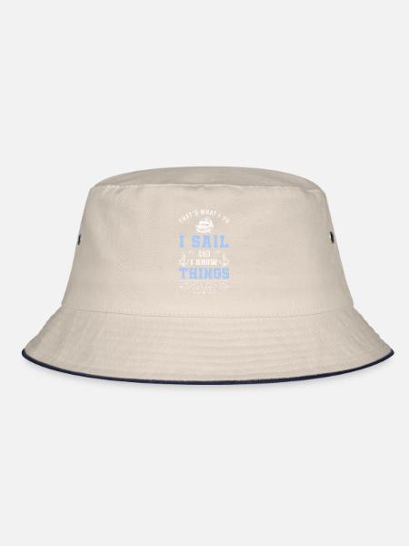 Sailboat Captain Beach Holiday - Bucket Hat - ecru/navy - Front