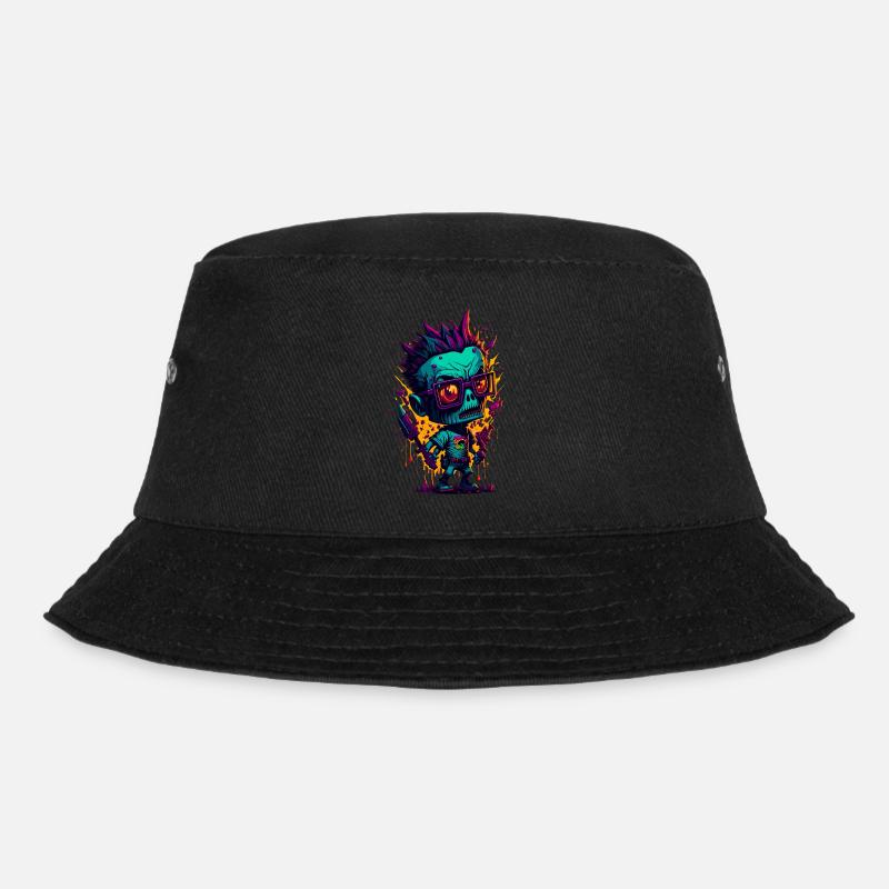 Bunter cooler Zombie - Bucket Hat - Schwarz