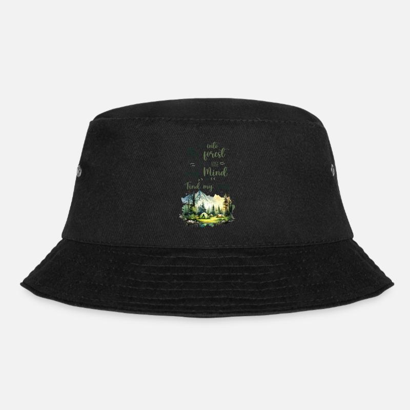 Wald Zitat - Und in den Wald gehe ich - Bucket Hat - Schwarz