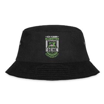 ich kann klamotten reparieren und was ist deine su - Bucket Hat - Schwarz - Vorne - Lela (165cm)
