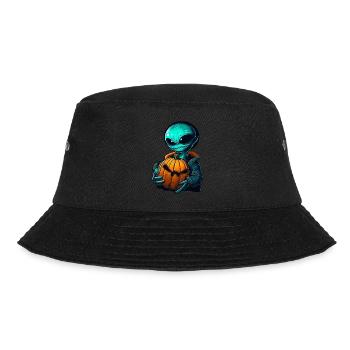 Alien Pumpkin: Halloween Aliens - Bucket Hat - black - Front - Lela (165cm)