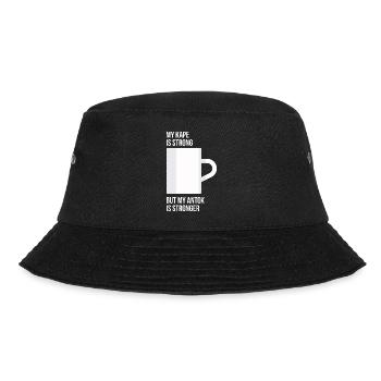 Antok ist stärkeres Kaffeedesign für stolze Pinoys - Bucket Hat - Schwarz - Vorne - Lela (165cm)