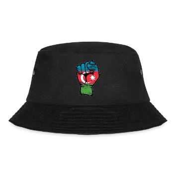 Aserbaidschan Flagge Faust Hand Symbol used - Bucket Hat - Schwarz - Vorne - Lela (165cm)