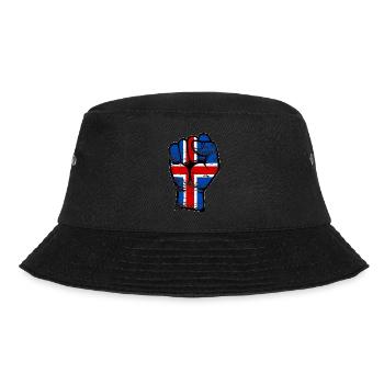 Iceland Flag Fist Hand Used Symbol - Bucket Hat - black - Front - Lela (165cm)