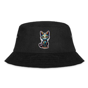 Katze Mexiko - Dia de los Muertos - Bucket Hat - Schwarz - Vorne - Lela (165cm)