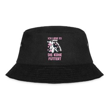 Kuh Bauernhof Kuhbauer Landwirt Rind Kühe - Bucket Hat - Schwarz - Vorne - Lela (165cm)