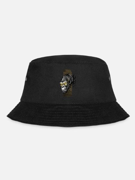 Majestic Silverback: Gaze of Gold - Bucket Hat - black