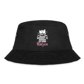 Katze Miezekatze Katzenliebhaber Katzenbesitzer Ka - Bucket Hat - Schwarz - Vorne - Lela (165cm)