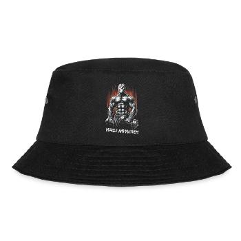 Muscle and Mayhem 80s Slasher Bodybuilding - Bucket Hat - Schwarz - Vorne - Lela (165cm)