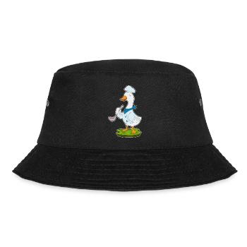 Ente Koch Kochlöffel Kochen - Bucket Hat - Schwarz - Vorne - Lela (165cm)