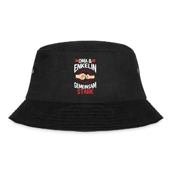 Oma Großmutter und Enkelin - Bucket Hat - Schwarz - Vorne - Lela (165cm)