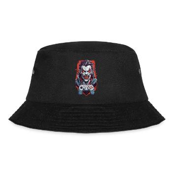 Retro Vampir Ghul Halloween Gamer Design - Bucket Hat - Schwarz - Vorne - Lela (165cm)