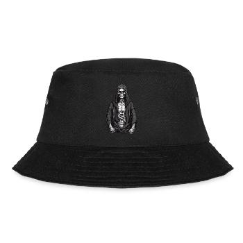 Halloween Sensenmann Skelett Schädel Design - Bucket Hat - Schwarz - Vorne - Lela (165cm)