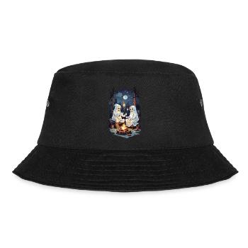Funny Halloween Ghosts Grilling Campfire - Bucket Hat - black - Front - Lela (165cm)