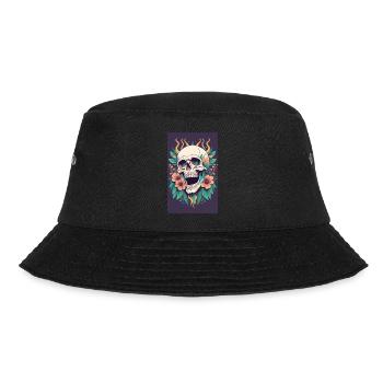 Skull and flowers - Bucket Hat - black - Front - Lela (165cm)