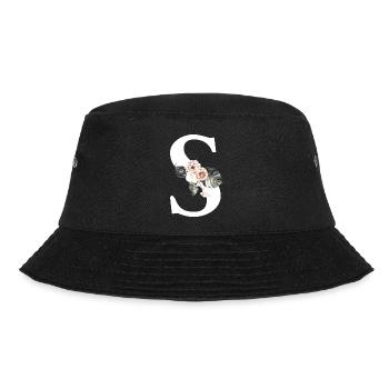 Tropischer Blumenbuchstabe S - Bucket Hat - Schwarz - Vorne - Lela (165cm)