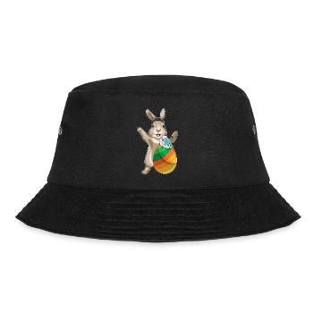 Osterhase Ostern Reinigung - Bucket Hat - Schwarz - Vorne - Lela (165cm)