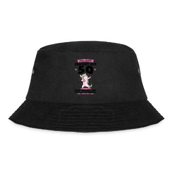 50. Geburtstag Einhorn 50 Jahre alt Geschenk - Bucket Hat - Schwarz - Vorne - Lela (165cm)