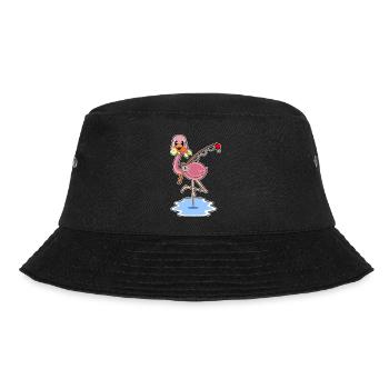 Flamingo Angler Fisch Angeln - Bucket Hat - Schwarz - Vorne - Lela (165cm)
