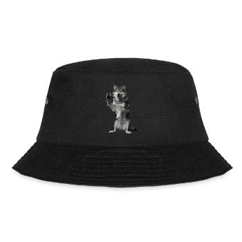 Wolf Wein - Bucket Hat - Schwarz - Vorne - Lela (165cm)