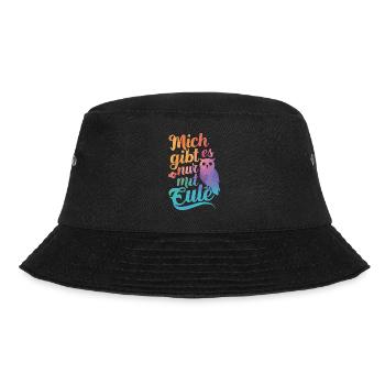 Nachteule Eule Eulen Vogel - Bucket Hat - Schwarz - Vorne - Lela (165cm)