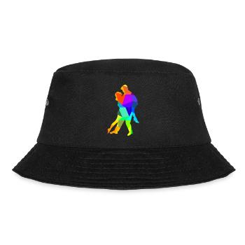 Tango Dancing Dance Couple Rainbow Colors Polygon - Bucket Hat - black - Front - Lela (165cm)