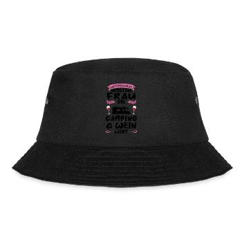 Campen Wein Campingplatz Geschenk - Bucket Hat - Schwarz - Vorne - Lela (165cm)
